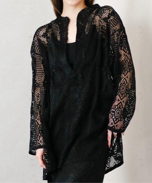 Per sist ence（パーシエンス）の「クロシェレースキーネックプルオーバー（シャツ/ブラウス・レディース・ブラック/グリーン/アイボリー・FREE）」の22枚目の写真