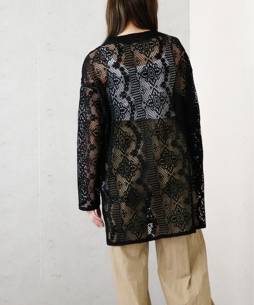 Per sist ence（パーシエンス）の「クロシェレースキーネックプルオーバー（シャツ/ブラウス・レディース・ブラック/グリーン/アイボリー・FREE）」の7枚目の写真