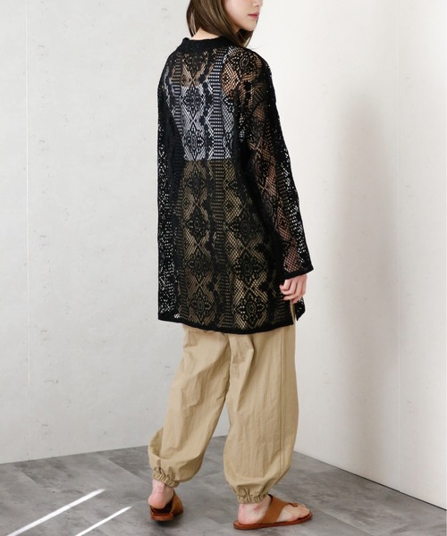 Per sist ence（パーシエンス）の「クロシェレースキーネックプルオーバー（シャツ/ブラウス・レディース・ブラック/グリーン/アイボリー・FREE）」の8枚目の写真