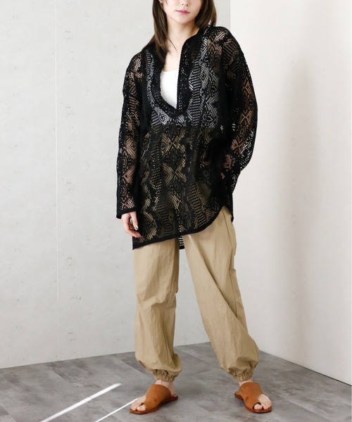 Per sist ence（パーシエンス）の「クロシェレースキーネックプルオーバー（シャツ/ブラウス・レディース・ブラック/グリーン/アイボリー・FREE）」の10枚目の写真