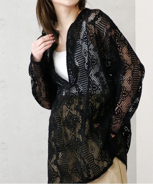 Per sist ence（パーシエンス）の「クロシェレースキーネックプルオーバー（シャツ/ブラウス・レディース・ブラック/グリーン/アイボリー・FREE）」の12枚目の写真