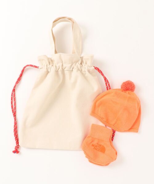 THE NORTH FACE（ザノースフェイス）の「THE NORTH FACE Baby Cradle Cotton Cap & Socks Set NNB02311（ニットキャップ/ビーニー・キッズ・ブラウン/オレンジ・FREE）」の3枚目の写真