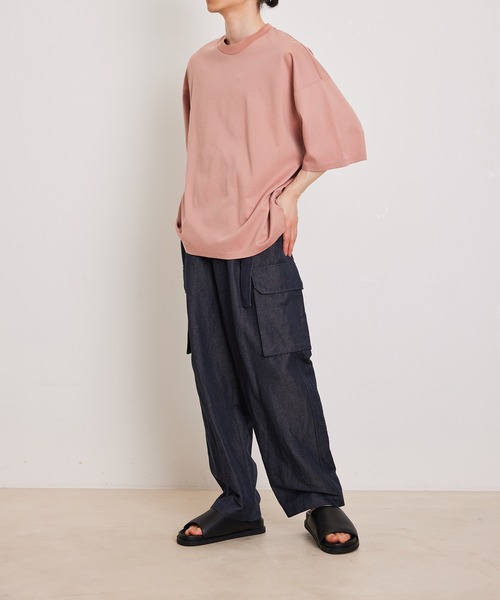 【Albini/アルビニ】オーガニック ポンチ ドロップショルダー ビッグ Tシャツ ADAM ET ROPE'（アダムエロペ）の「【Albini/アルビニ