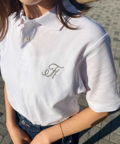 frunco(フランコ)の「Ff logo polo(ポロシャツ・レディース・ホワイト/ブラック/グリーン/ボルドー・FREE)」の1枚目の写真