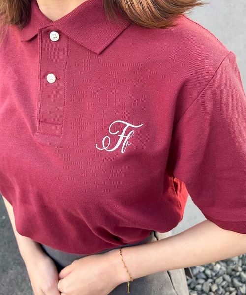 frunco(フランコ)の「Ff logo polo(ポロシャツ・レディース・ホワイト/ブラック/グリーン/ボルドー・FREE)」の4枚目の写真