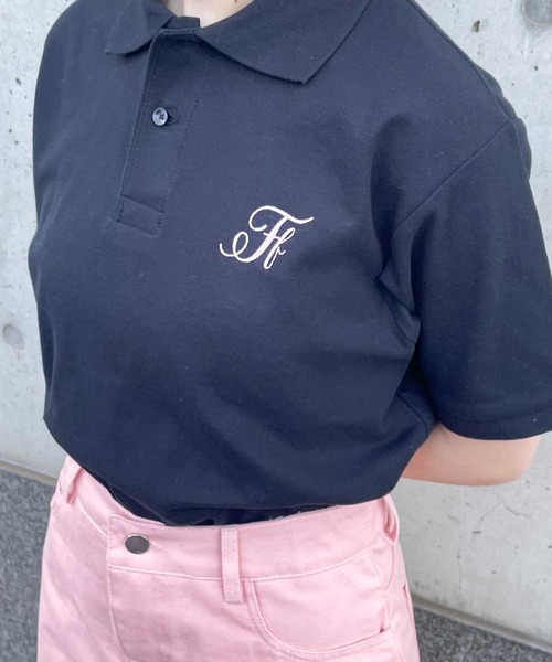 frunco(フランコ)の「Ff logo polo(ポロシャツ・レディース・ホワイト/ブラック/グリーン/ボルドー・FREE)」の2枚目の写真