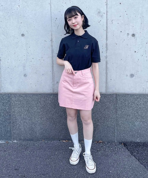 frunco(フランコ)の「Ff logo polo(ポロシャツ・レディース・ホワイト/ブラック/グリーン/ボルドー・FREE)」の5枚目の写真