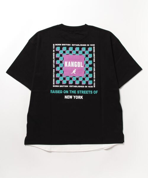 KANGOL（カンゴール）の「【KANGOL】フェイクレイヤードＴシャツ（Tシャツ/カットソー・メンズ・ライム/オフホワイト/ブラック・L/M/S/XL）」の4枚目の写真