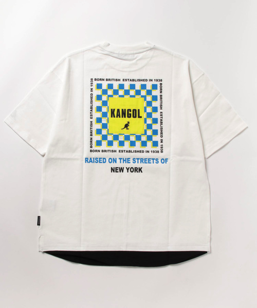 KANGOL（カンゴール）の「【KANGOL】フェイクレイヤードＴシャツ（Tシャツ/カットソー・メンズ・ライム/オフホワイト/ブラック・L/M/S/XL）」の6枚目の写真