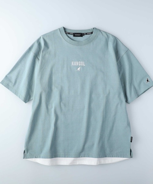 KANGOL（カンゴール）の「【KANGOL】フェイクレイヤードＴシャツ（Tシャツ/カットソー・メンズ・ライム/オフホワイト/ブラック・L/M/S/XL）」の9枚目の写真