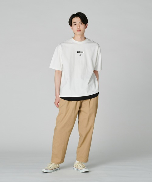 KANGOL（カンゴール）の「【KANGOL】フェイクレイヤードＴシャツ（Tシャツ/カットソー・メンズ・ライム/オフホワイト/ブラック・L/M/S/XL）」の18枚目の写真