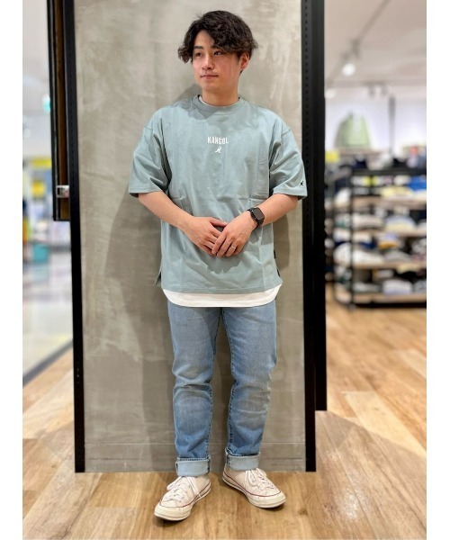 KANGOL（カンゴール）の「【KANGOL】フェイクレイヤードＴシャツ（Tシャツ/カットソー・メンズ・ライム/オフホワイト/ブラック・L/M/S/XL）」の13枚目の写真