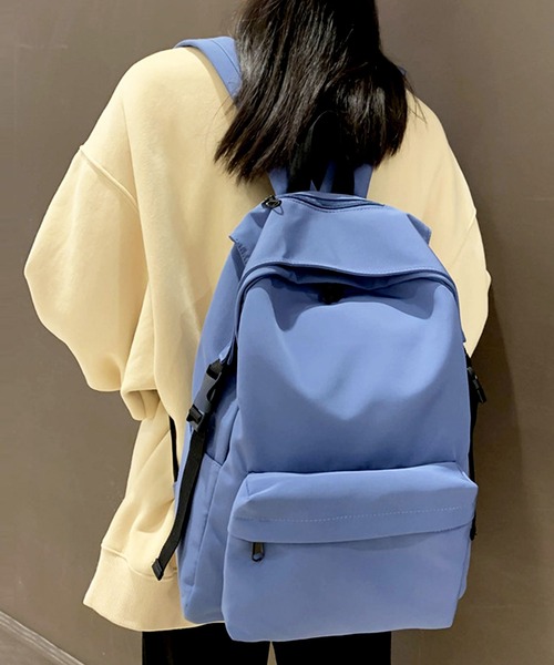 florist(フローリスト)の「【2サイズ展開】ユニセックス シンプルナイロンリュックサック(バックパック/リュック・レディース・イエロー系2/イエロー系1/グリーン系2/ブルー系2/ブラック系2/グレー系2/ブルー系1/グレー系1/ブラック系1/グリーン系1・S/M)」の8枚目の写真