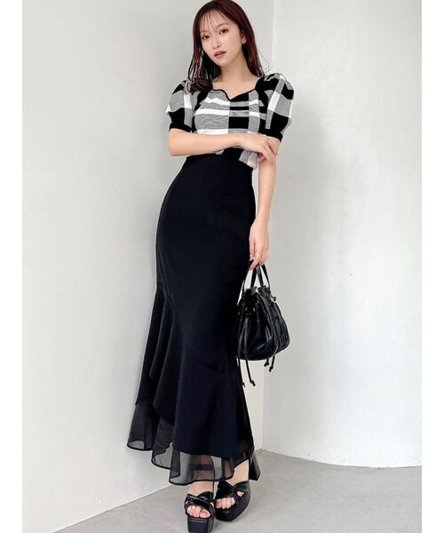 RESEXXY（リゼクシー）の「シアードッキングマーメイドスカート（スカート・レディース・ブラック/ベージュ/アイボリー・FREE）」の11枚目の写真