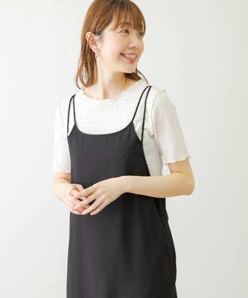 URBAN RESEARCH Sonny Label（アーバンリサーチサニーレーベル）の「ジャガードメローカットTシャツ（Tシャツ/カットソー・レディース・ブラック/オフホワイト/グリーン系その他/ブラウン・FREE）」の7枚目の写真