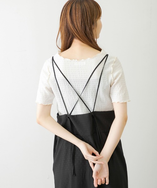 URBAN RESEARCH Sonny Label（アーバンリサーチサニーレーベル）の「ジャガードメローカットTシャツ（Tシャツ/カットソー・レディース・ブラック/オフホワイト/グリーン系その他/ブラウン・FREE）」の9枚目の写真