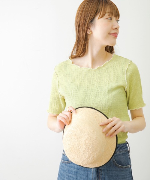 URBAN RESEARCH Sonny Label（アーバンリサーチサニーレーベル）の「ジャガードメローカットTシャツ（Tシャツ/カットソー・レディース・ブラック/オフホワイト/グリーン系その他/ブラウン・FREE）」の13枚目の写真