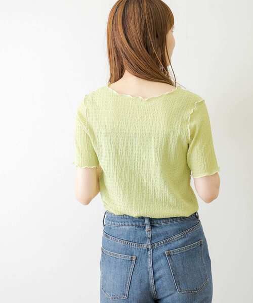 URBAN RESEARCH Sonny Label（アーバンリサーチサニーレーベル）の「ジャガードメローカットTシャツ（Tシャツ/カットソー・レディース・ブラック/オフホワイト/グリーン系その他/ブラウン・FREE）」の17枚目の写真