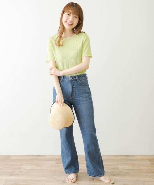 URBAN RESEARCH Sonny Label（アーバンリサーチサニーレーベル）の「ジャガードメローカットTシャツ（Tシャツ/カットソー・レディース・ブラック/オフホワイト/グリーン系その他/ブラウン・FREE）」の18枚目の写真