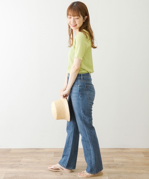 URBAN RESEARCH Sonny Label（アーバンリサーチサニーレーベル）の「ジャガードメローカットTシャツ（Tシャツ/カットソー・レディース・ブラック/オフホワイト/グリーン系その他/ブラウン・FREE）」の19枚目の写真