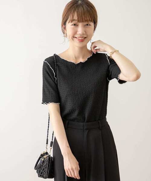 URBAN RESEARCH Sonny Label（アーバンリサーチサニーレーベル）の「ジャガードメローカットTシャツ（Tシャツ/カットソー・レディース・ブラック/オフホワイト/グリーン系その他/ブラウン・FREE）」の22枚目の写真