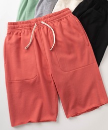 カットオフデザイン 裏毛素材 ベイカーポケット スウェットショーツ/ショートパンツ/全10色展開