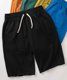 カットオフデザイン 裏毛素材 ベイカーポケット スウェットショーツ/ショートパンツ/全10色展開