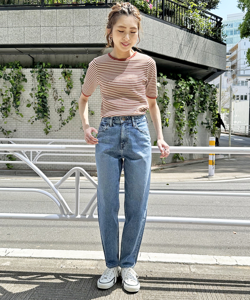 マルチボーダーワッフルプルオーバー