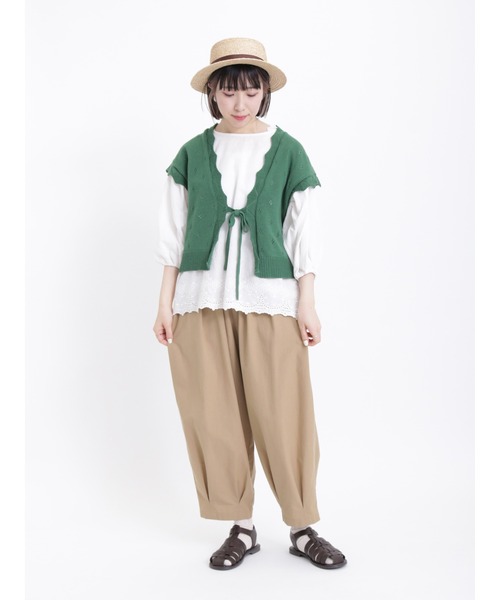 Samansa Mos2(サマンサ モスモス)の「【クイックドライ】裾タックパンツ(その他パンツ・レディース・ブラック/グレー/ベージュ/キナリ・フリ-)」の11枚目の写真