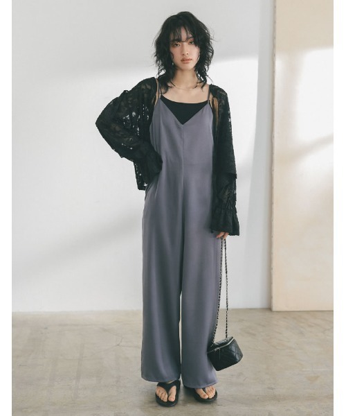 Re:EDIT（リエディ）の「[2023 SUMMER COLLECTION]前後2WAYフラワーカットジャガードシアーブラウス（カーディガン/ボレロ・レディース・アイボリー/ブラック/パープル・MEDIUM/LARGE）」の8枚目の写真