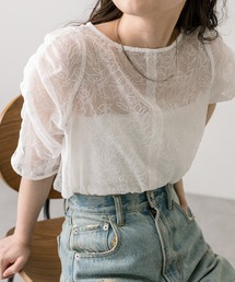 mystic | 新色追加！半袖シアーパフスリーブブラウス(シャツ/ブラウス)