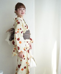 utatane（ウタタネ）の「浴衣3点セット 綿麻 重なるえんじの泡（浴衣）」