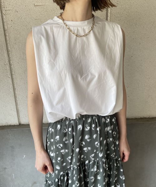 OWLSPALE(オールズペール)の「シルケット天竺ノースリーブ(Tシャツ/カットソー・レディース・ブラック/グリーン/ホワイト・FREE)」の2枚目の写真