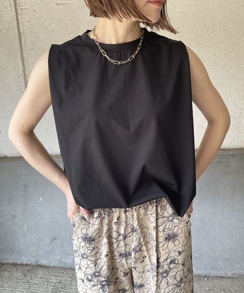 OWLSPALE(オールズペール)の「シルケット天竺ノースリーブ(Tシャツ/カットソー・レディース・ブラック/グリーン/ホワイト・FREE)」の1枚目の写真
