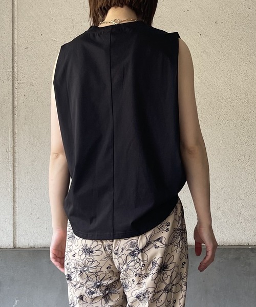 OWLSPALE(オールズペール)の「シルケット天竺ノースリーブ(Tシャツ/カットソー・レディース・ブラック/グリーン/ホワイト・FREE)」の7枚目の写真