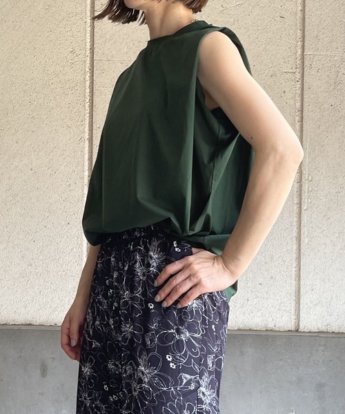 OWLSPALE(オールズペール)の「シルケット天竺ノースリーブ(Tシャツ/カットソー・レディース・ブラック/グリーン/ホワイト・FREE)」の8枚目の写真