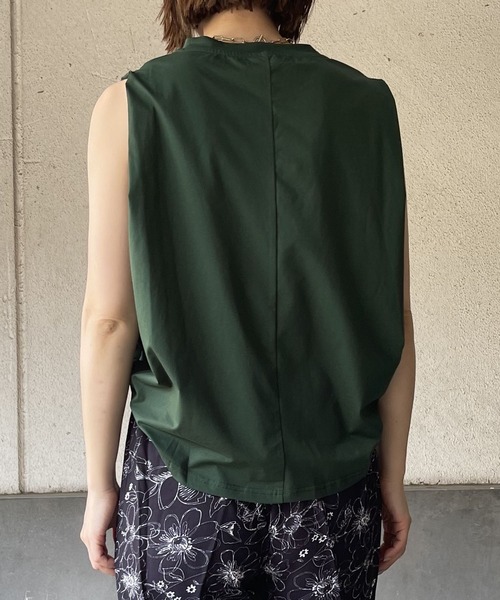 OWLSPALE(オールズペール)の「シルケット天竺ノースリーブ(Tシャツ/カットソー・レディース・ブラック/グリーン/ホワイト・FREE)」の9枚目の写真