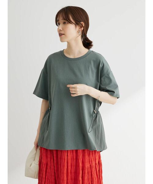 新品 ドッキング プルオーバー Tシャツ 綿 ミント フリー セール】脇ドロストドッキングプルオーバー（Tシャツ/カットソー