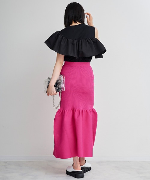 Narcissus（ナルシス）の「【Narcissus】ワンショルフリルタンク（タンクトップ・レディース・ブラック/イエロー・FREE）」の4枚目の写真