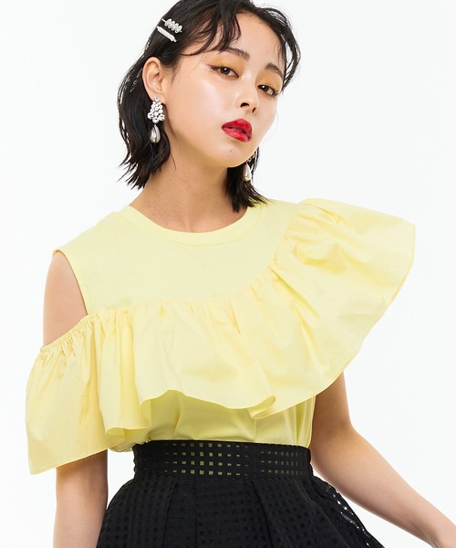 Narcissus（ナルシス）の「【Narcissus】ワンショルフリルタンク（タンクトップ・レディース・ブラック/イエロー・FREE）」の17枚目の写真