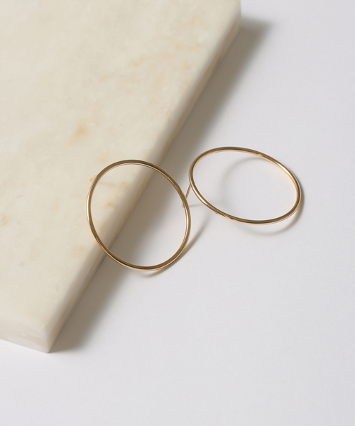 セール】1.5パイプ3.4cmサークルピアス K10（ピアス（両耳用