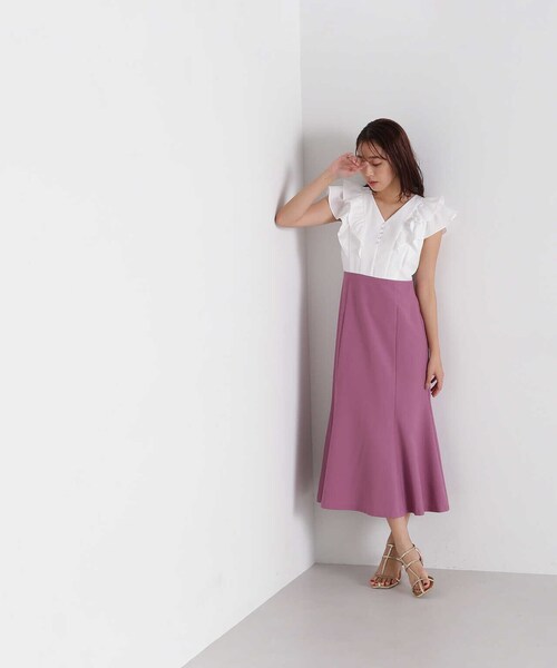 NATURAL BEAUTY BASIC(ナチュラルビューティーベーシック)の「◇フリルスリーブドッキングワンピース(ワンピース・レディース・ベージュ系その他/パープル系その他/ブラウン系その他・SMALL/MEDIUM)」の12枚目の写真