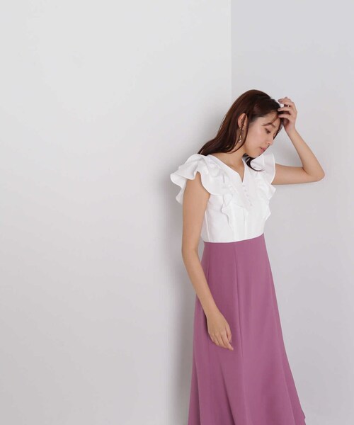 NATURAL BEAUTY BASIC(ナチュラルビューティーベーシック)の「◇フリルスリーブドッキングワンピース(ワンピース・レディース・ベージュ系その他/パープル系その他/ブラウン系その他・SMALL/MEDIUM)」の14枚目の写真