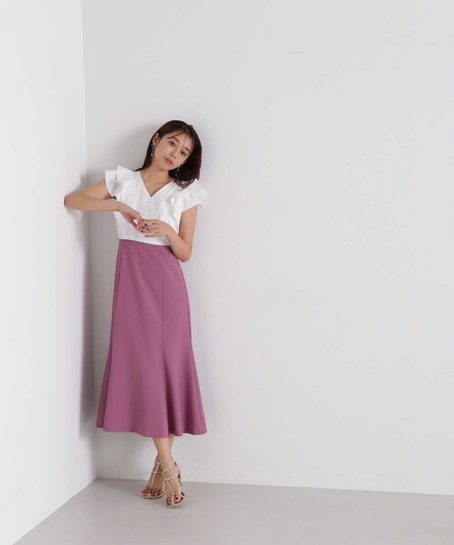NATURAL BEAUTY BASIC(ナチュラルビューティーベーシック)の「◇フリルスリーブドッキングワンピース(ワンピース・レディース・ベージュ系その他/パープル系その他/ブラウン系その他・SMALL/MEDIUM)」の16枚目の写真
