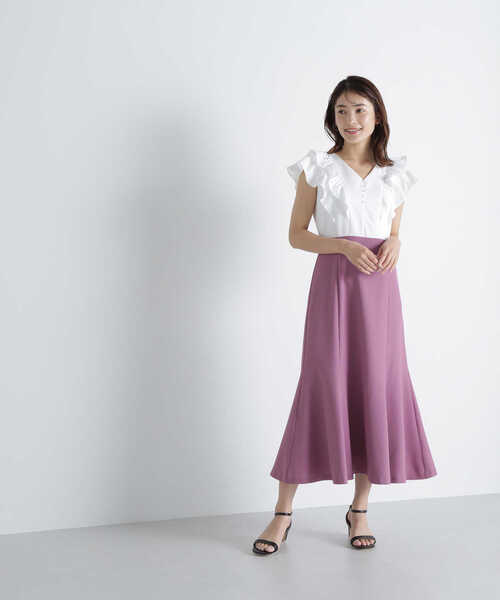 NATURAL BEAUTY BASIC(ナチュラルビューティーベーシック)の「◇フリルスリーブドッキングワンピース(ワンピース・レディース・ベージュ系その他/パープル系その他/ブラウン系その他・SMALL/MEDIUM)」の18枚目の写真