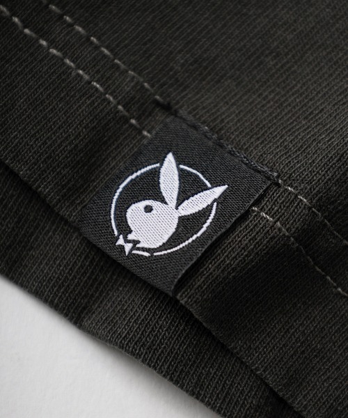PLAYBOY(プレイボーイ)の「【PLAY BOY/プレイボーイ】レーシングロゴ ステッカーデザインプリント ビッグシルエット ピグメント加工半袖Tシャツ/ オーバーサイズ(Tシャツ/カットソー・レディース・ホワイト/スミクロ/ダークブルー/ミント/グレー・M/L/XL)」の7枚目の写真