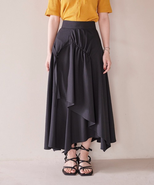 PUBLIC TOKYO（パブリックトウキョウ）の「【栃木県産】ボリュームヘムアーチスカート（スカート・レディース・ブラック/ネイビー/ベージュ・1/2）」の14枚目の写真