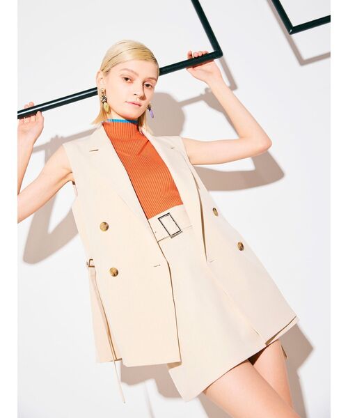 MURUA（ムルーア）の「ワイドベルトミニスカート（スカート・レディース・ブラック/アイボリー/オレンジ・1/2）」の6枚目の写真