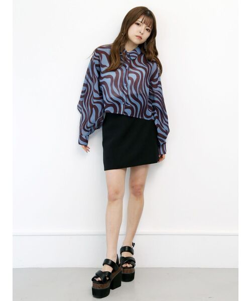 MURUA（ムルーア）の「ワイドベルトミニスカート（スカート・レディース・ブラック/アイボリー/オレンジ・1/2）」の10枚目の写真