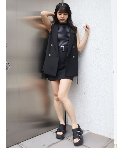 MURUA（ムルーア）の「ワイドベルトミニスカート（スカート・レディース・ブラック/アイボリー/オレンジ・1/2）」の17枚目の写真